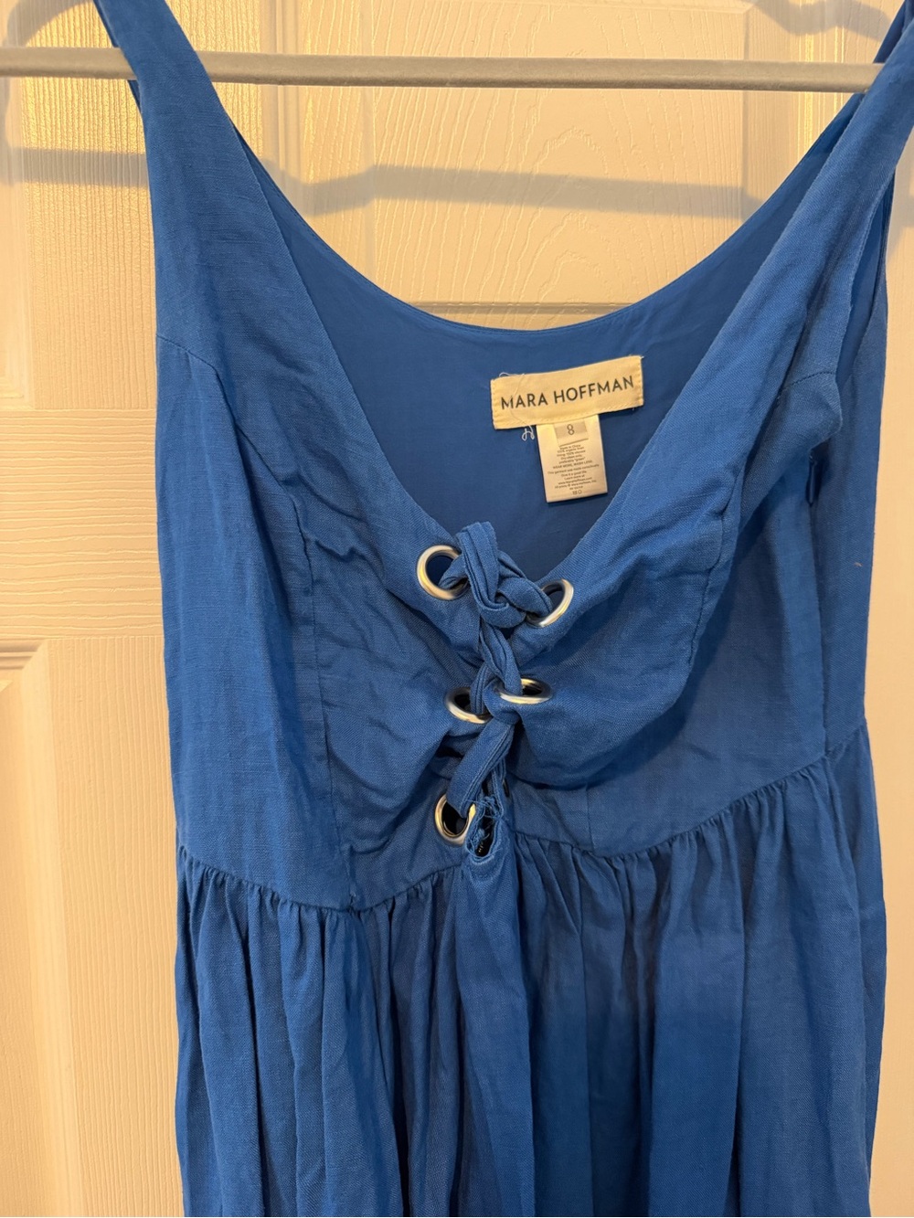 Mara Hoffman Royal Blue Lace-Up Sundress